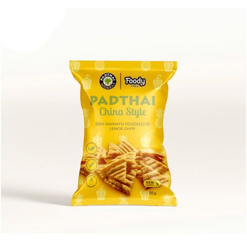 Foody Free gluténmentes lencse chips padthai china style édes-savanyú ízű 50 g