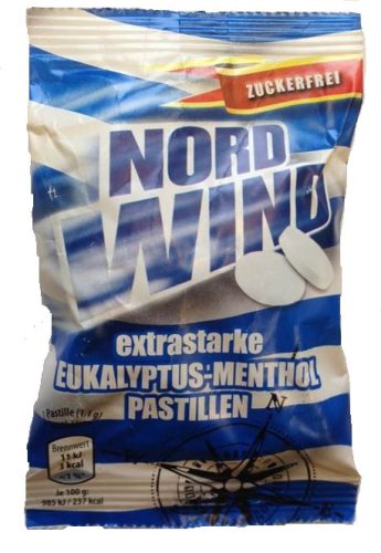 Nordwind eukaliptusz-mentol cukormentes 25 g