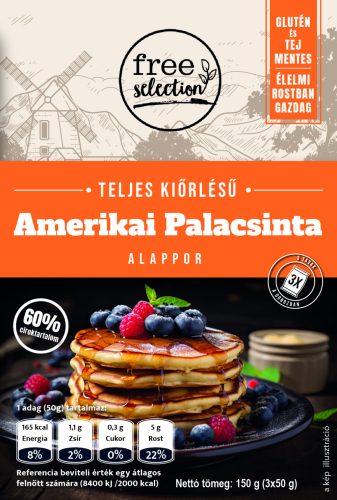Free selection teljes kiőrlésű amerikai palacsinta alappor 3x50g 150 g