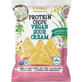   Popcrop pyramids gluténmentes vegán tejfölös-hagymás protein chips 60 g