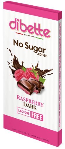 Dibette Nas málnás krémmel töltött étcsokoládé tábla, hozzáadott cukor nélkül, édesítőszerekkel 80 g