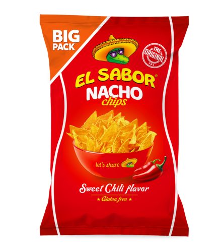 El sabor big nacho chips gluténmentes édes chili 180 g