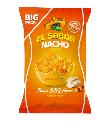 El sabor big nacho chips gluténmentes texas bbq 180 g