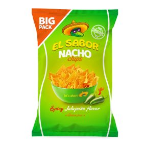 El sabor big nacho chips gluténmentes jalapeno 180 g