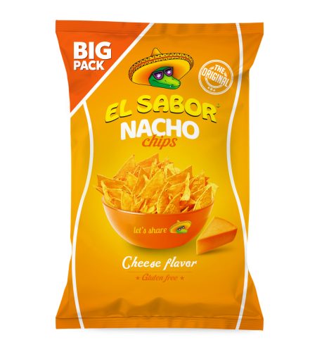 El sabor big nacho chips gluténmentes sajtos 180 g