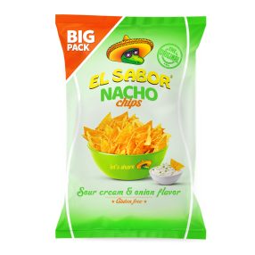   El sabor big nacho chips gluténmentes hagymás tejfölös 180 g