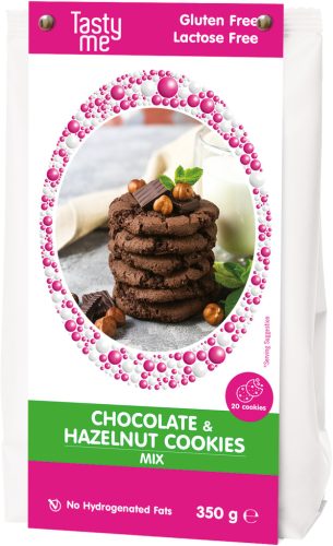 Tasty Me glutén- és laktózmentes csokis mogyorós keksz  350 g