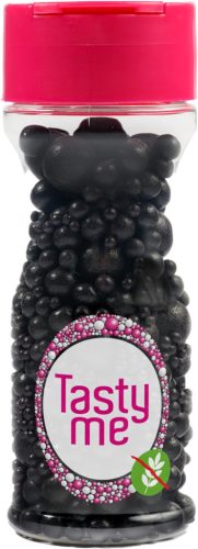 Tasty Me gluténmentes cukorgyöngy tortadekor mix fekete 70 g