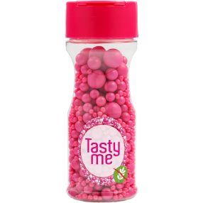   Tasty Me gluténmentes cukorgyöngy tortadekor mix málnarózsaszín 70 g