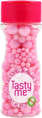 Tasty Me gluténmentes cukorgyöngy tortadekor mix világosrózsaszín 70 g