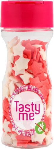 Tasty Me gluténmentes cukor tortadekor mix piros-fehér csillagok 45 g