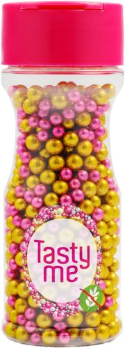 Tasty Me gluténmentes metallic pearls tortadekor mix pink-arany 4mm 70 g
