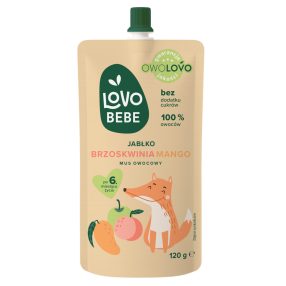   Lovo Bebe gyümölcspüré 6 hónapos kortól alma-őszibarack-mangó 120 g