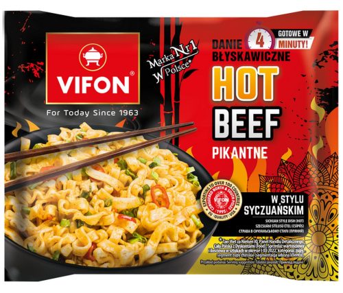 Vifon hot beef szecsuáni instant búzatésztás étel (csípős) 90 g