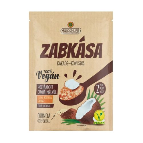Oligolife vegán zabkása kakaó kókusz édesítőszerekkel 65 g
