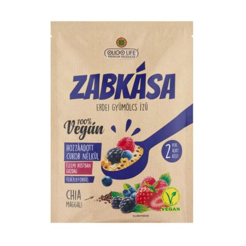 Oligolife vegán zabkása erdei gyümölcs édesítőszerekkel 65 g