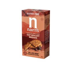   Nairns gluténmentes teljeskiőrlésű 56% rostdús zabkeksz csoki chips 160 g