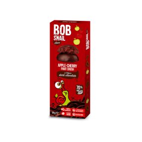 Bob Snail gyümölcs snack étcsokoládéban alma-meggy 30 g