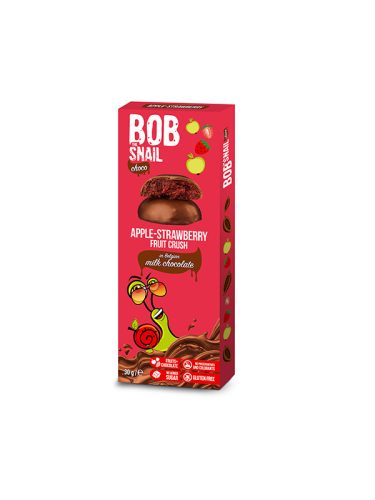 Bob Snail gyümölcs snack tejcsokoládéban alma-eper 30 g