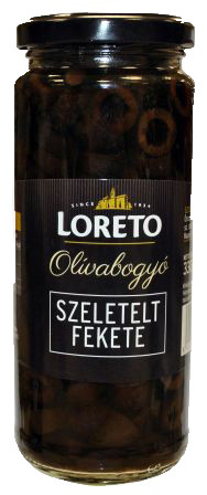 Loreto szeletelt fekete olivabogyó 430 g