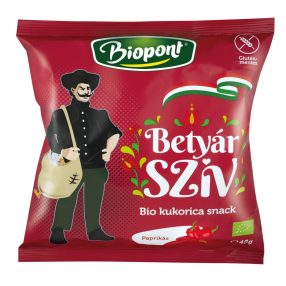   Biopont bio kukorica snack betyár szív paprikás ízesítéssel 45 g