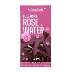   Benjamissimo bio vegán fekete csokoládé bolgár rózsavízzel 60 g