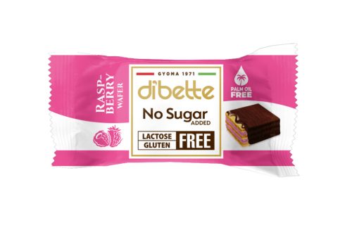 Dibette nas laktóz-, pálma-, gluténmentes málnás krémmel töltött ostyakocka, hcn, édesítőszerekkel 10 g