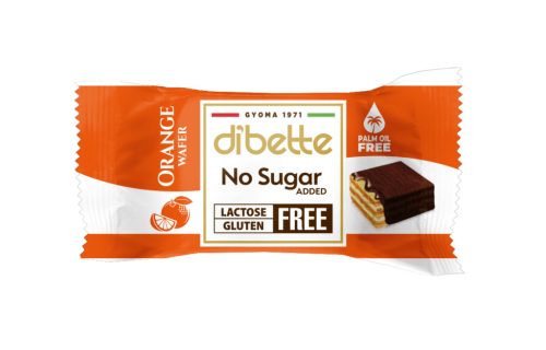 Dibette nas laktóz-, pálma-, gluténmentes narancs ízű krémmel töltött ostyakocka, hcn, édesítőszerekkel 10 g