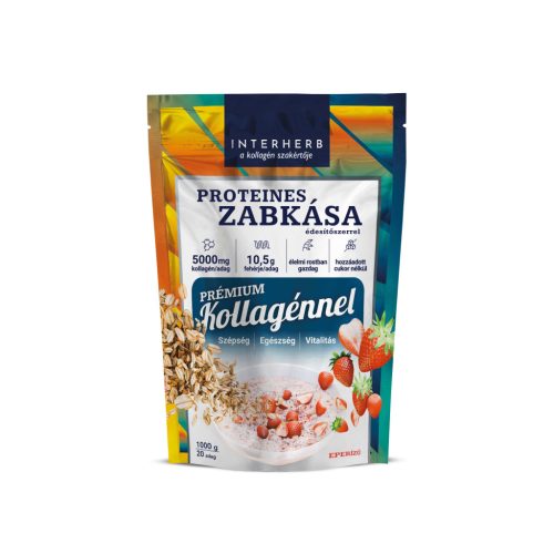 Interherb zabkása proteines eper ízű (prémium kollagénnel) 1000 g