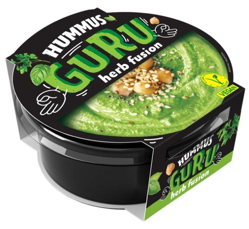 Guru hummus kenhető csicseriborsókrém zöldfűszeres 180 g