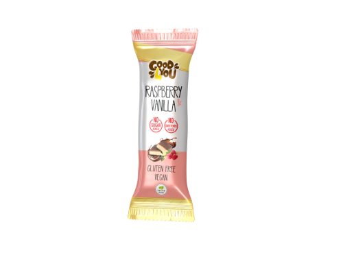 Health Market Good4You Vanília ízű Málnás szelet kókusztejes csokoládéval 25 g