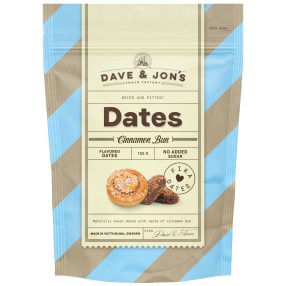   Dave & Jon's dates cinnamon bun mag nélküli ízesített datolya fahéjas csiga ízben, hozzáadott cukor nélkül 125 g