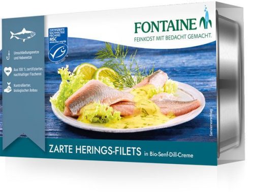 Fontaine hering bio mustáros kapormártásban 200 g