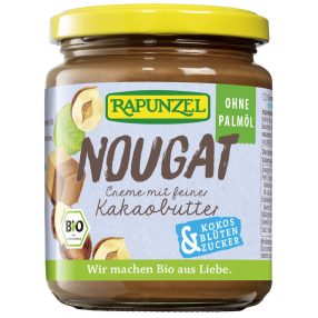   Rapunzel bio mogyorós nugátkrém pálmaolaj nélkül, kókuszvirág cukorral 250 g