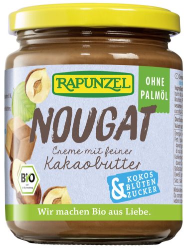 Rapunzel bio mogyorós nugátkrém pálmaolaj nélkül, kókuszvirág cukorral 250 g