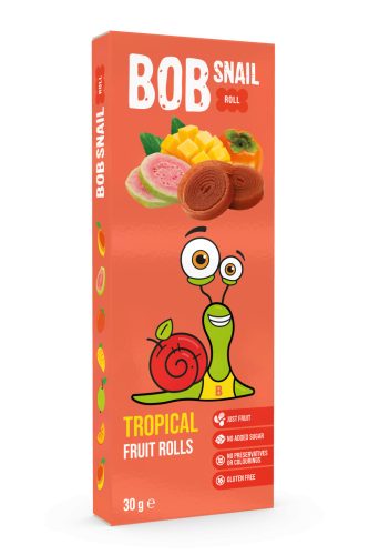 Bob Snail gyümölcstekercs trópusi gyümölcsök (mangó, datolyaszilva, guava) 30 g