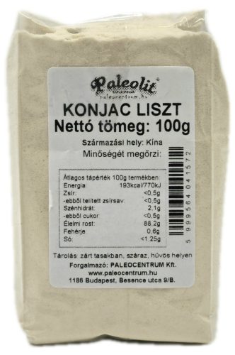 Paleolit Konjac liszt 100g 120-200 mesh glükomannán tartalom min 90%